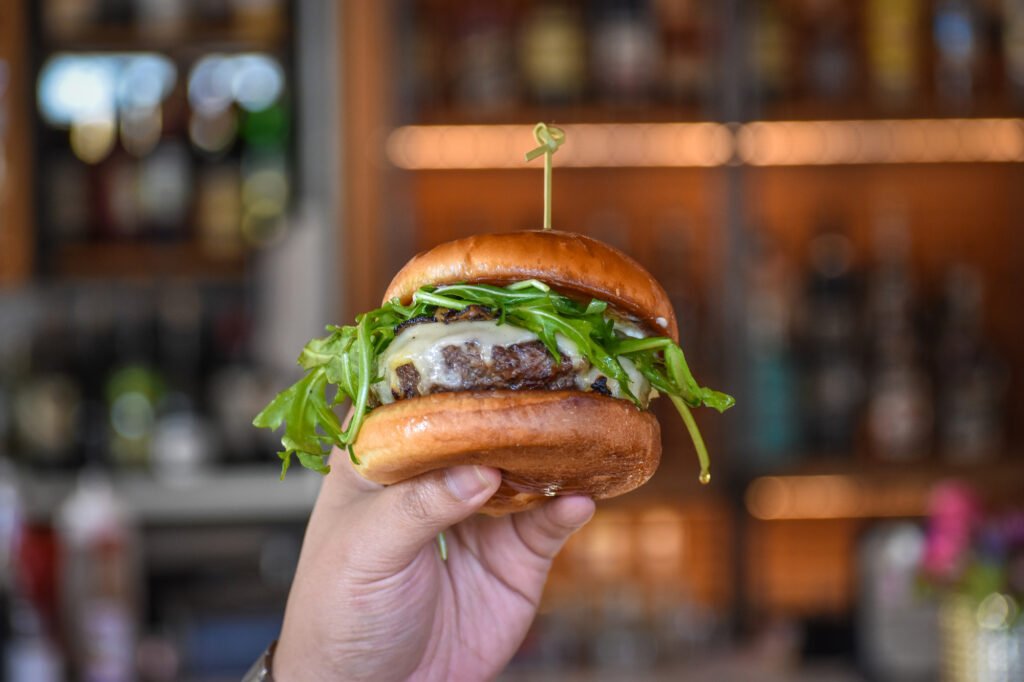 The truffle burger, an earthy, umami bomb from The Social List. Photo by Brian Addison.