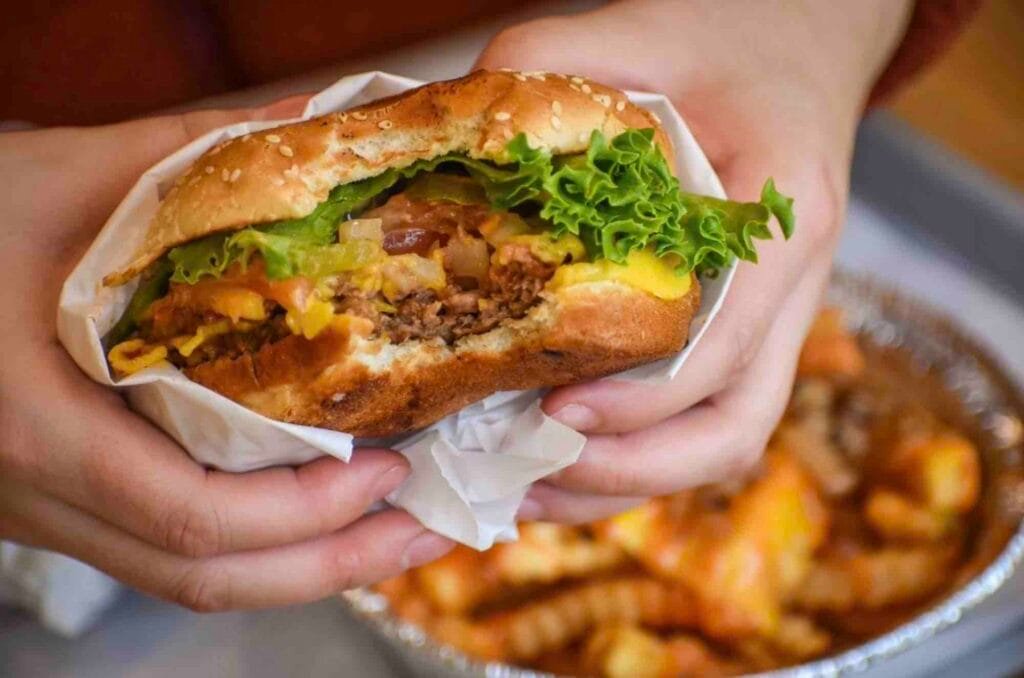 V-Burger off of Retro Row has been a vegan staple since its opening. Photo by Brian Addison.