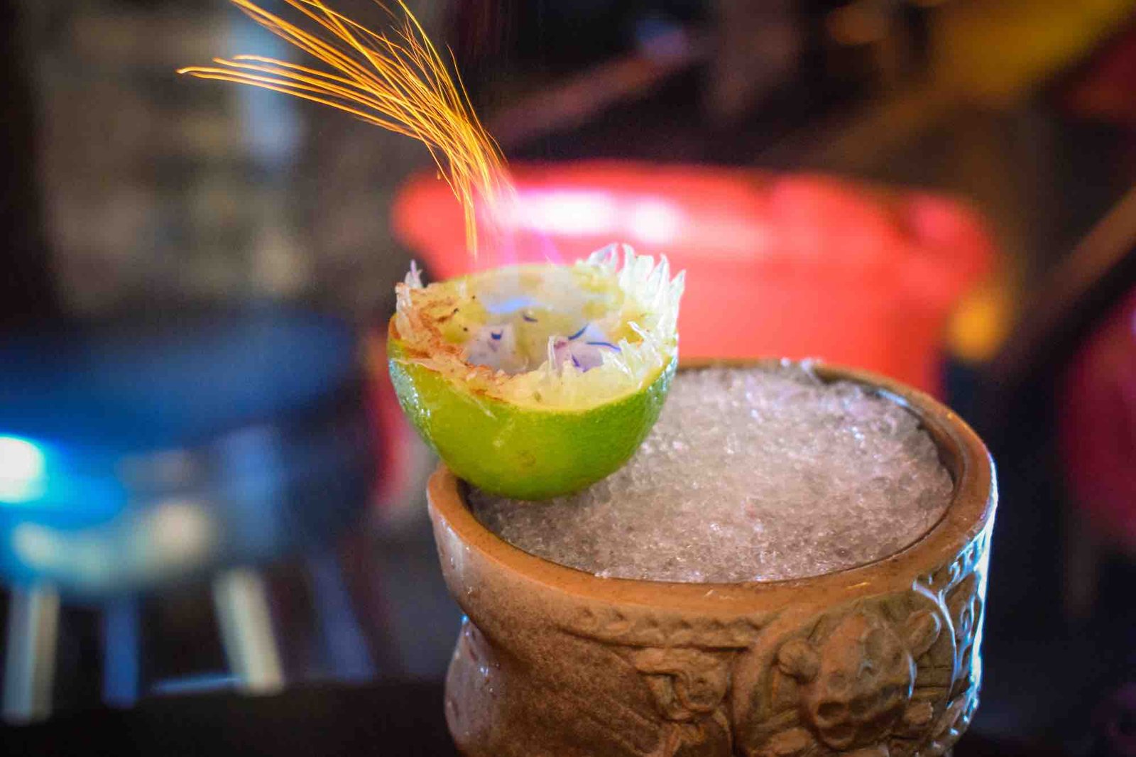 A tiki concoction is commonly found at Roxanne's. Photo by Brian Addison.