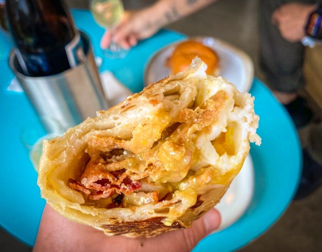 The chilaquiles burrito from Sala. Photo by Brian Addison.