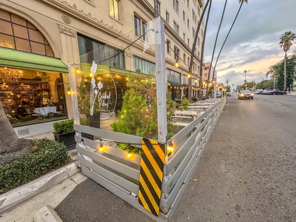 La Traviata's permanent parklet also advertised their new concept. Photo by Brian Addison;
