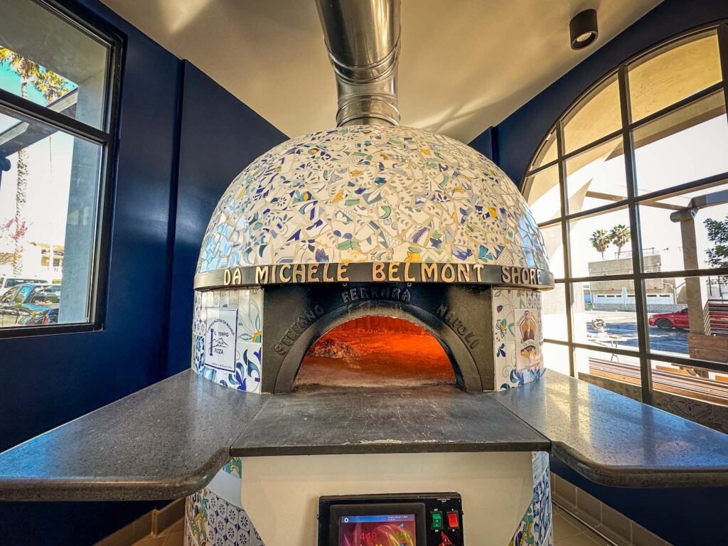 The pizza oven of L'Antica's Belmont Shore location. Photo by Brian Addison.