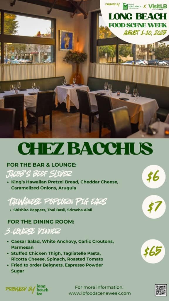 long beach food scene week 2025 chez bacchus