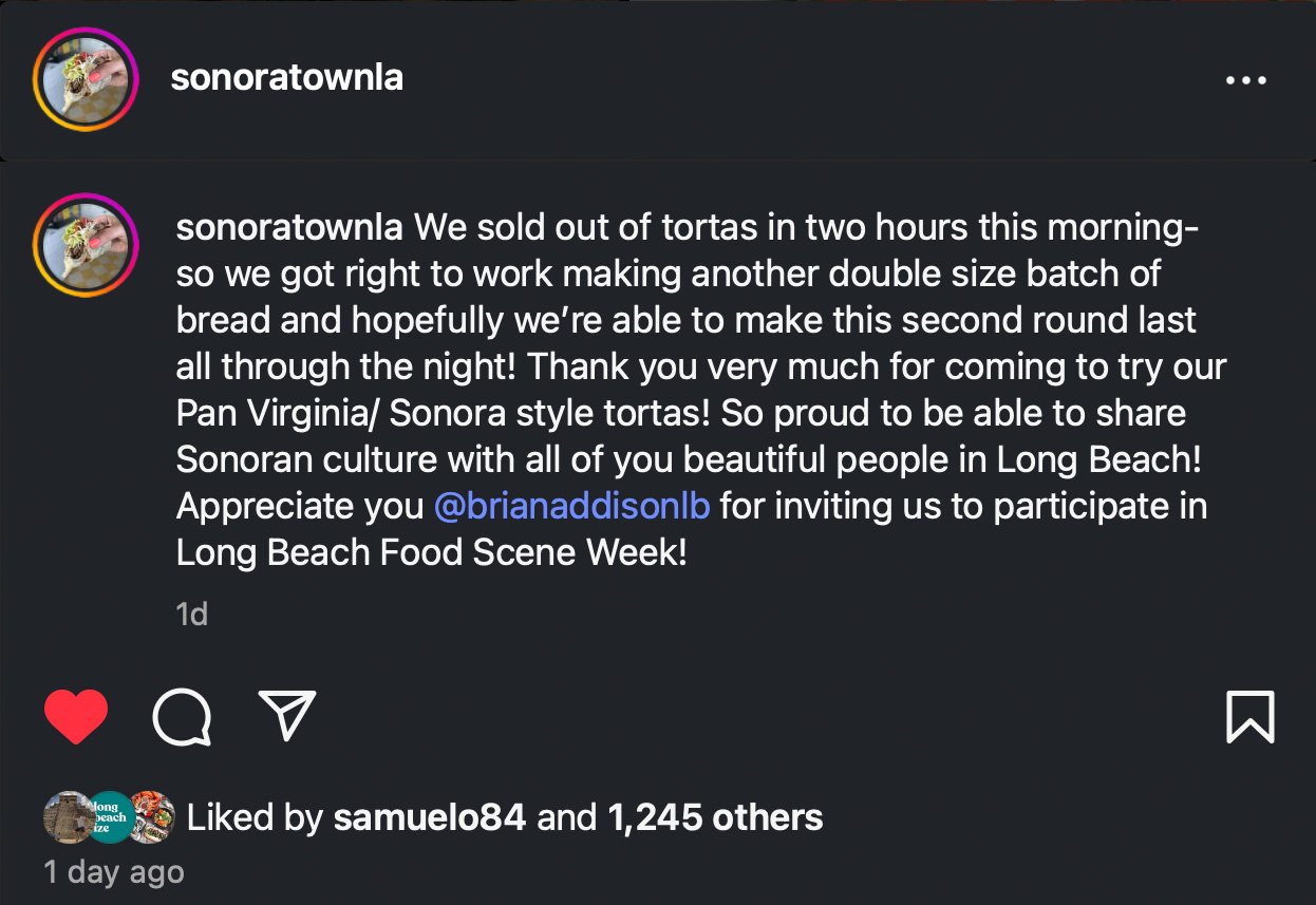 long beach food scene week 2025 sonoratown