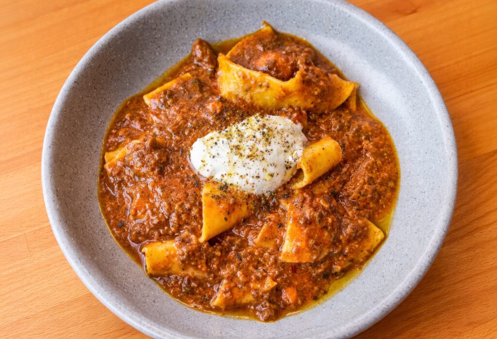 bar becky long beach bone marrow bolognese papardelle