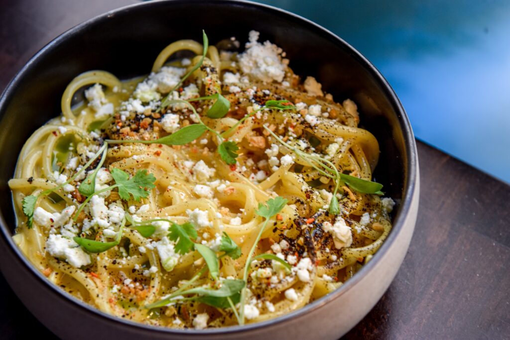 selva pasta fuego lento Long Beach tallarines a la Huancaina 